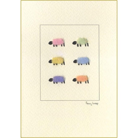 Sheep pastel 6 card