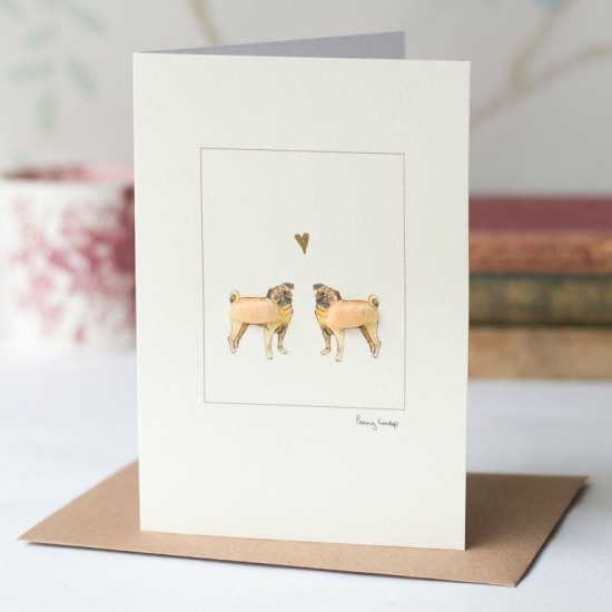 Pugs in love card