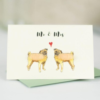 Mini Pug Mr & Mrs card Mini Pug Mr & Mrs card