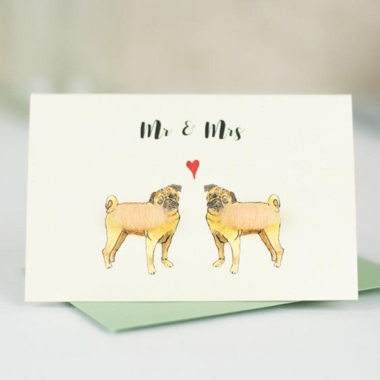Mini Pug Mr & Mrs card
