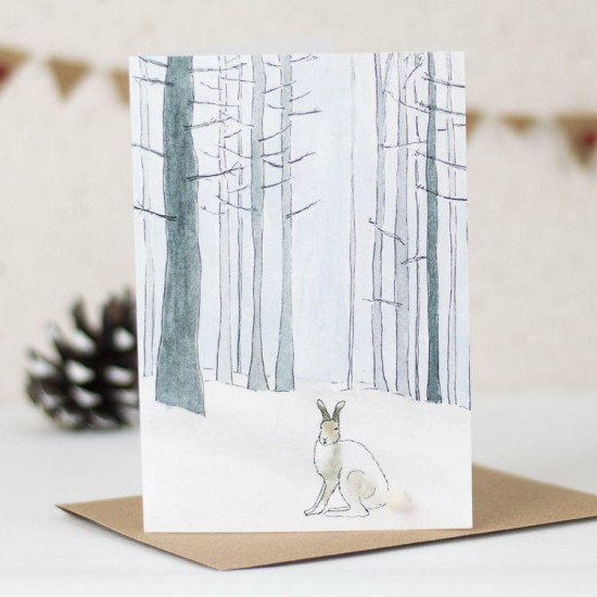 Hare Arctic woodland card