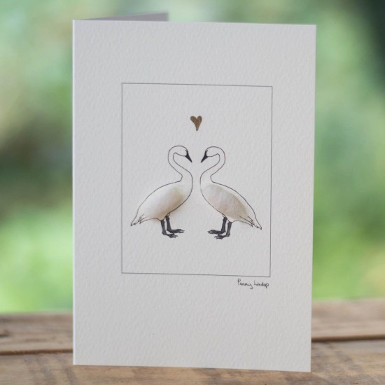 Swans in love card