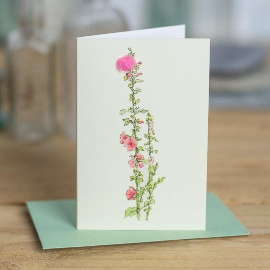 Mini Hollyhocks card