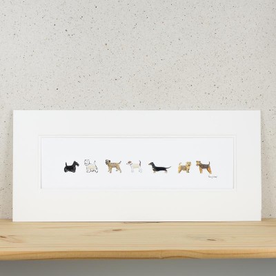 Long Row Of 7 Little Dogs print Long Row Of 7 Little Dogs print