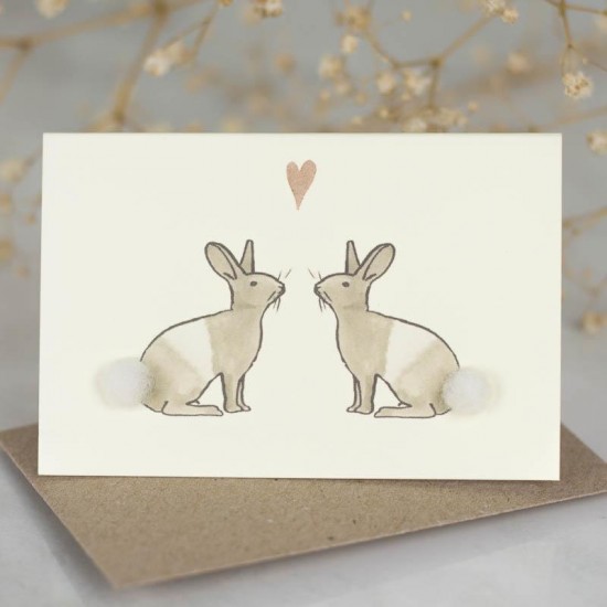 Mini Rabbits in love card