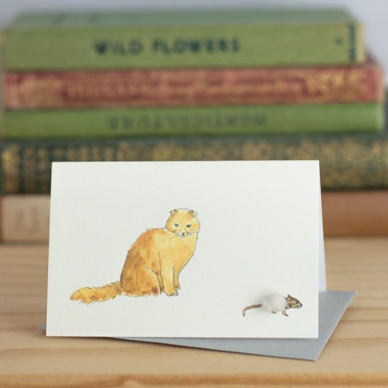 Mini Cat Ginger and mouse card