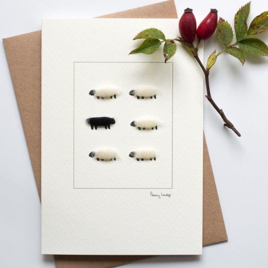Sheep black of the family card