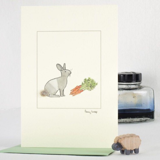 Rabbit and carrots card