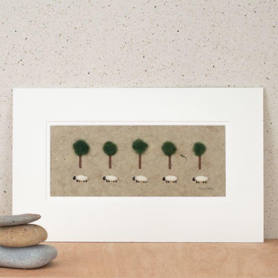 5 Sheep And Pompom Trees print