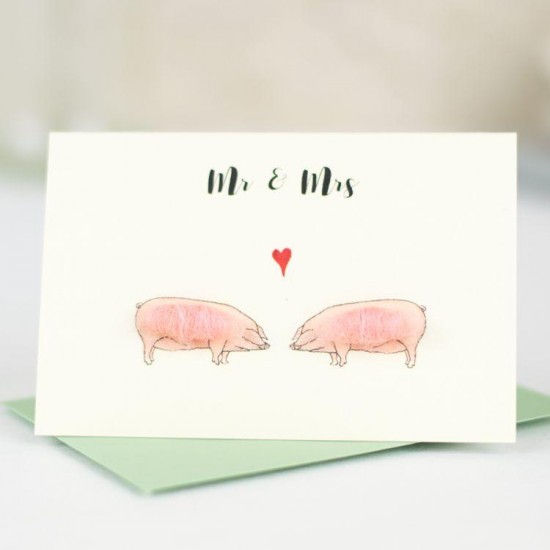 Mini Pigs Mr & Mrs card