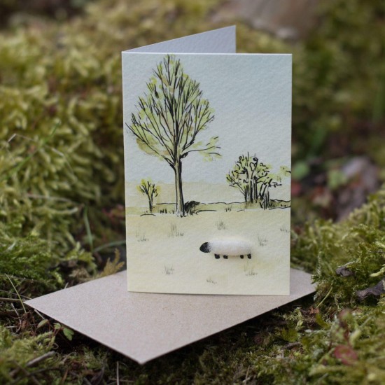 Mini Sheep in Middle Harling card
