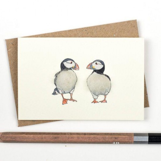 Mini Puffins card