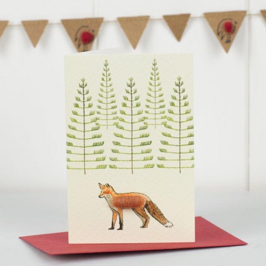 Mini Fox and trees card