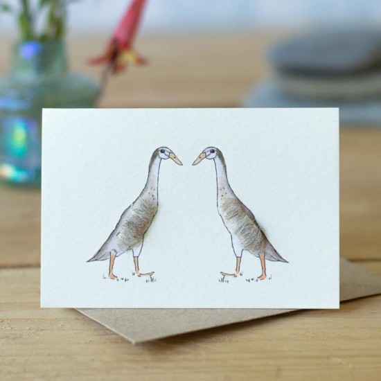Mini Duck Indian Runners in conversation card