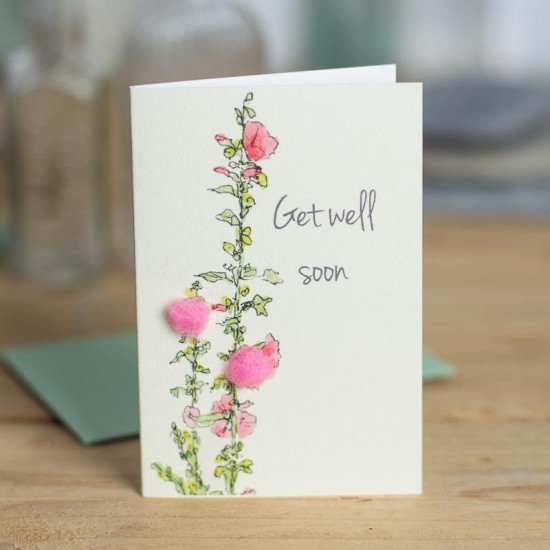 Mini Hollyhocks get well soon card