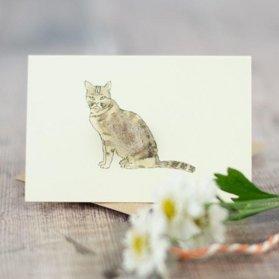 Mini Cat tabby sitting card