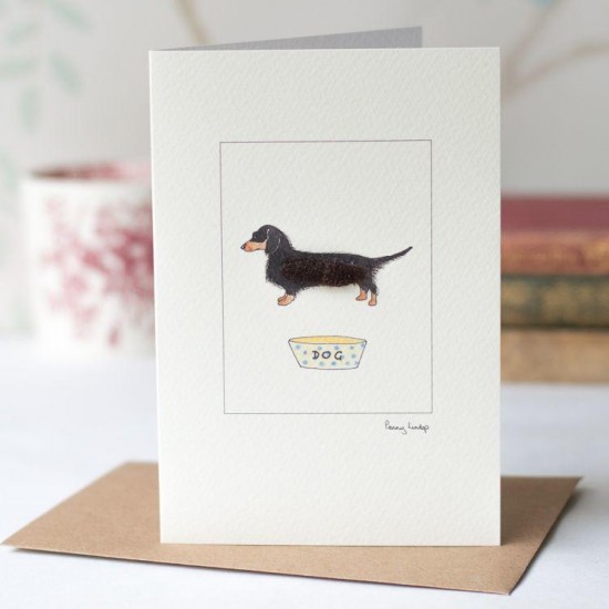 Dachshunds Black and tan card