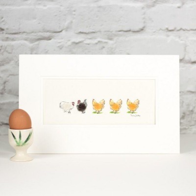 Buff Orpingtons and Bantams print