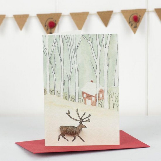 Mini Deer in Winter landscape