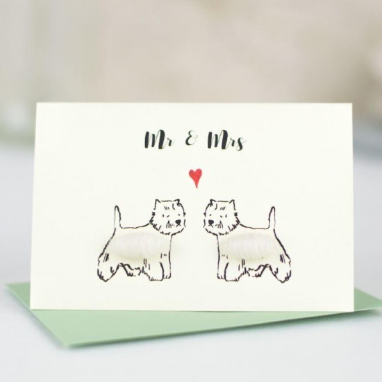 Mini Westies Mr & Mrs card