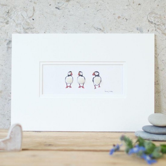 Puffins print - 3 in a row