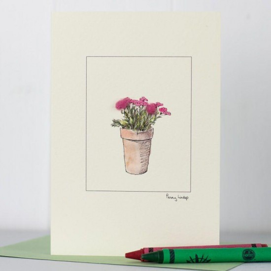 Pinks pot of card