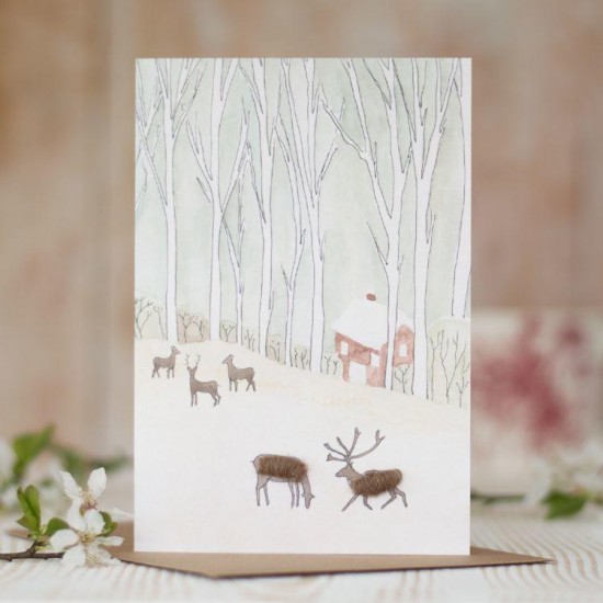 Deer woodland card