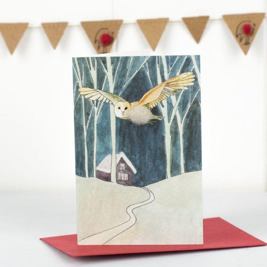 Mini Owl in woods card