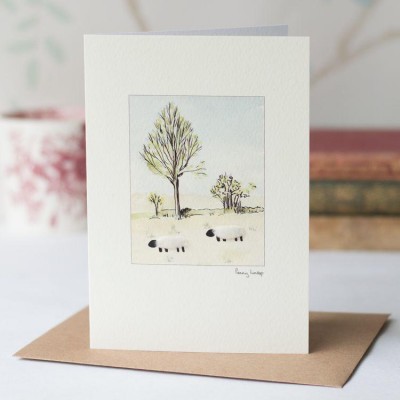 Sheep on Middle Harling Heath card Sheep on Middle Harling Heath card