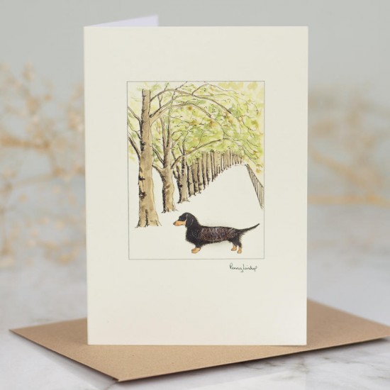 Dachshund in avenue card