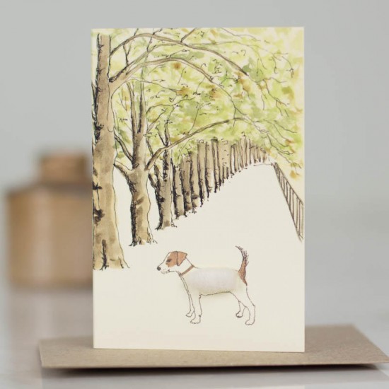 Mini Jack Russell in avenue card