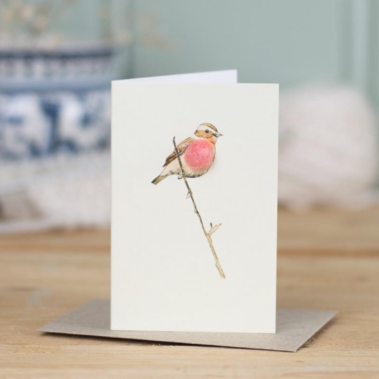 Mini Bird Winchat on branch card