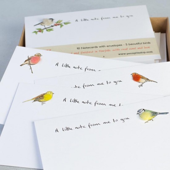 Notecards Birds Garden - 5 designs 