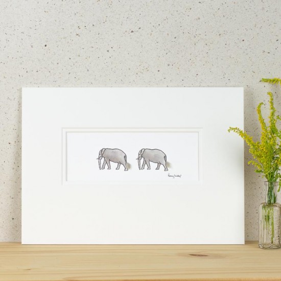 2 Elephants print 2 Elephants print