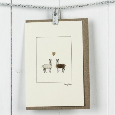 Alpaca Card - 2 Alpacas in love Alpaca Card - 2 Alpacas in love