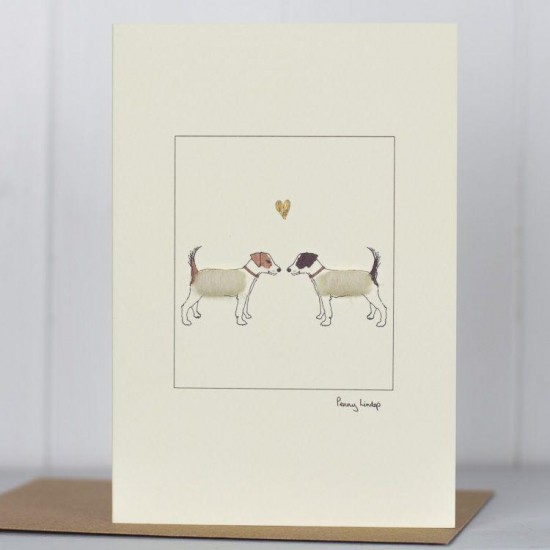 Jack Russells in love card