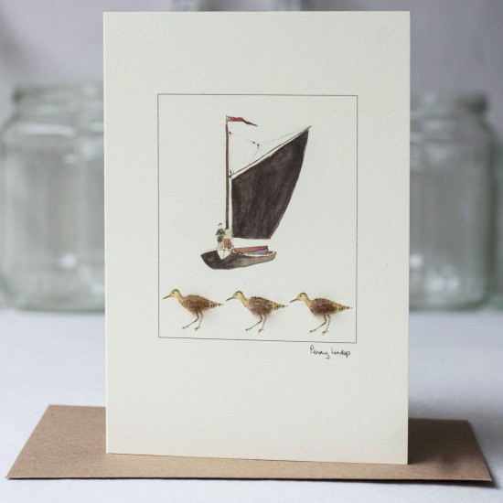 Wherry and sandpipers card