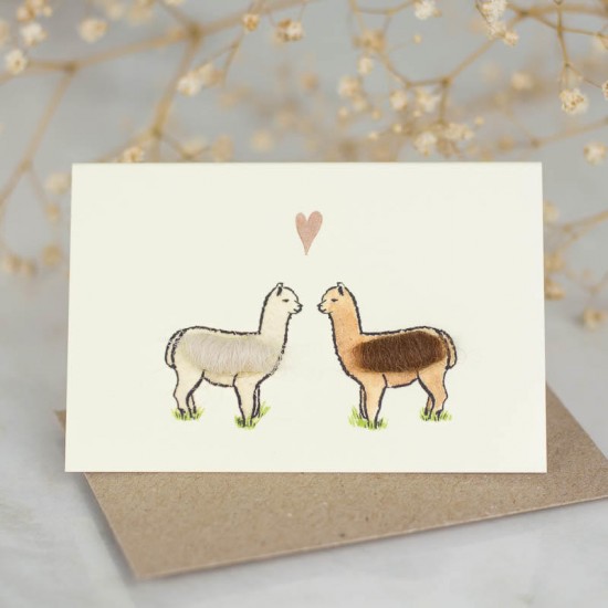 Mini Alpacas in love card