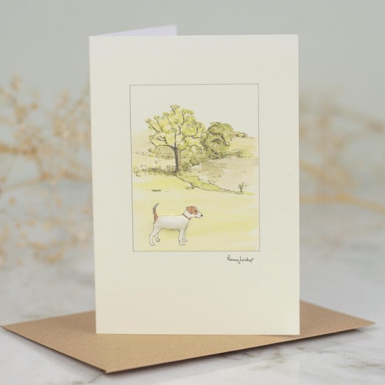 Jack Russell in parkland card