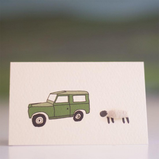 Mini Sheep and Land Rover