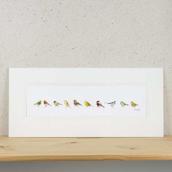 Long Row of Garden Birds print