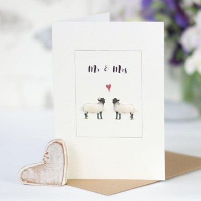 Sheep Norfolk Horn Mr & Mrs card Sheep Norfolk Horn Mr & Mrs card