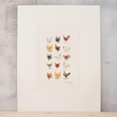 Limited Edition Print of Lots of Hens print Limited Edition Print of Lots of Hens print