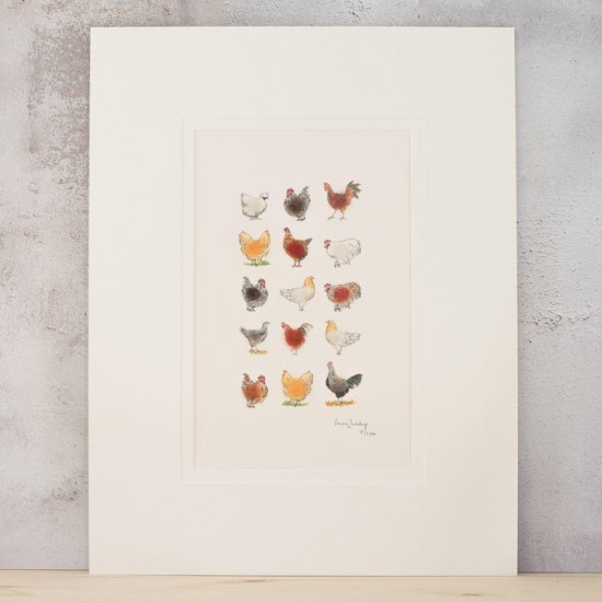 Limited Edition Print of Lots of Hens print