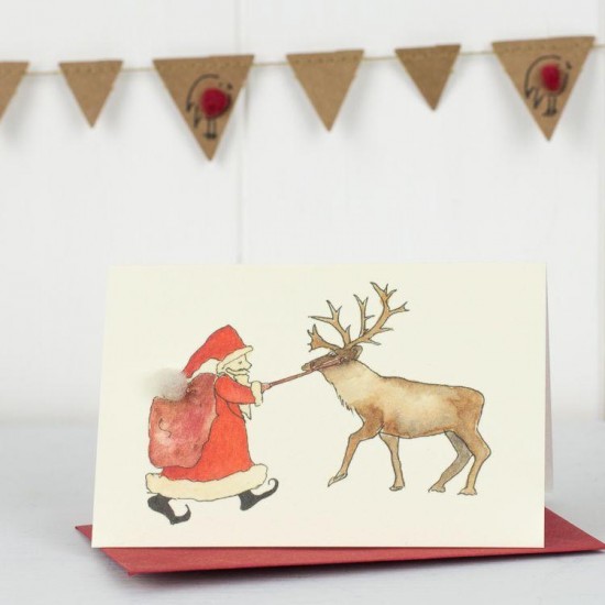 Mini Santa and Rudolf card
