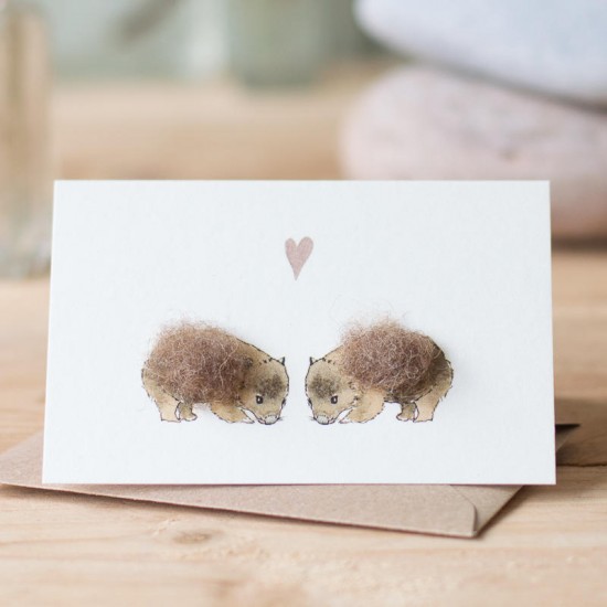 Mini Wombats in love card