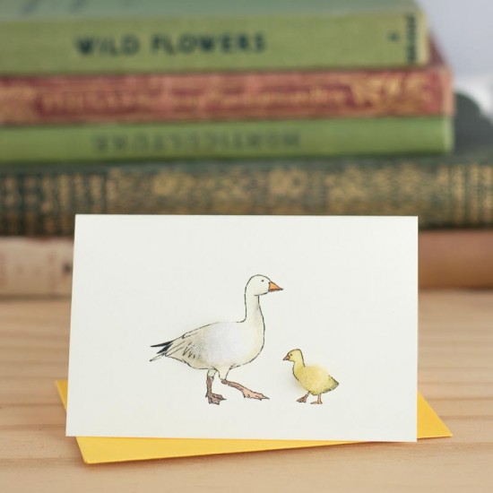 Mini Goose snow and gosling card