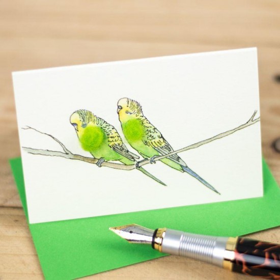Mini Bird Budgies green card