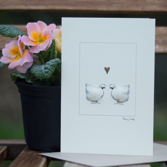 Silkies in love card