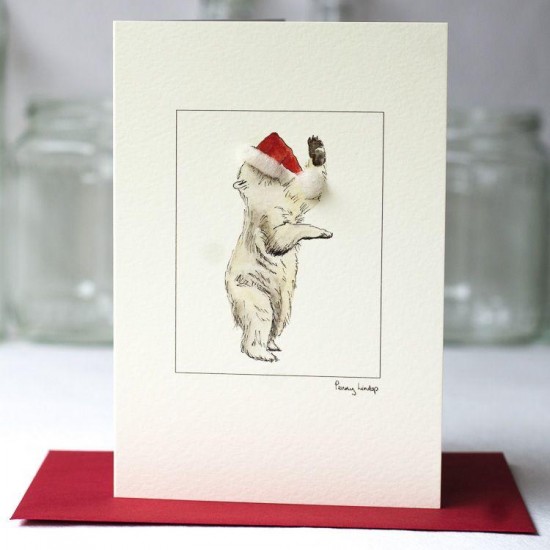 Polar Bear and a hat Christmas card